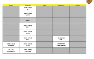 Changement horaire entrainement fin de saison